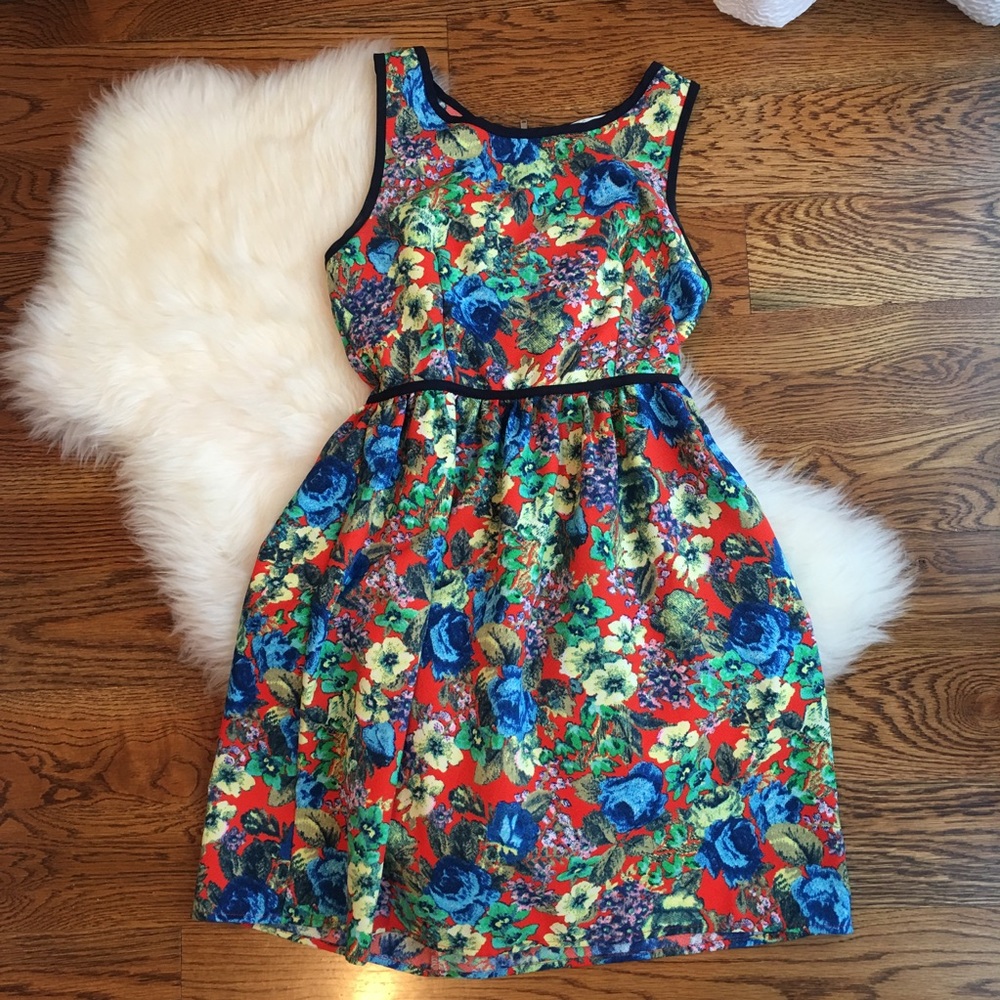 Floral fit and flare dress